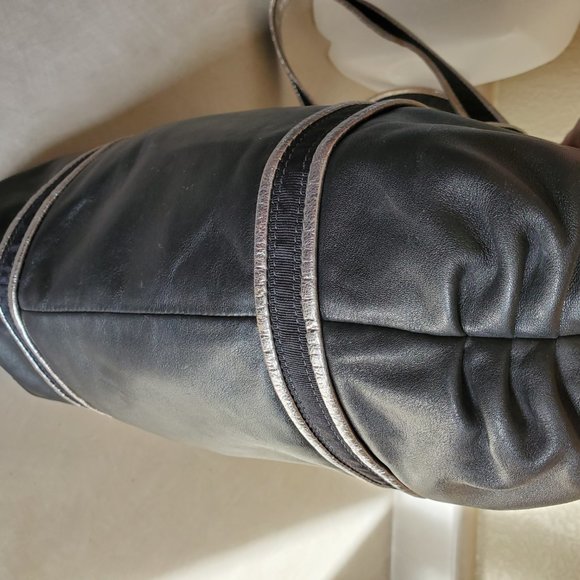 Like New Vintage Rare Coach Poppy Black Leather Tote Bag Purse - Picture 5 of 13